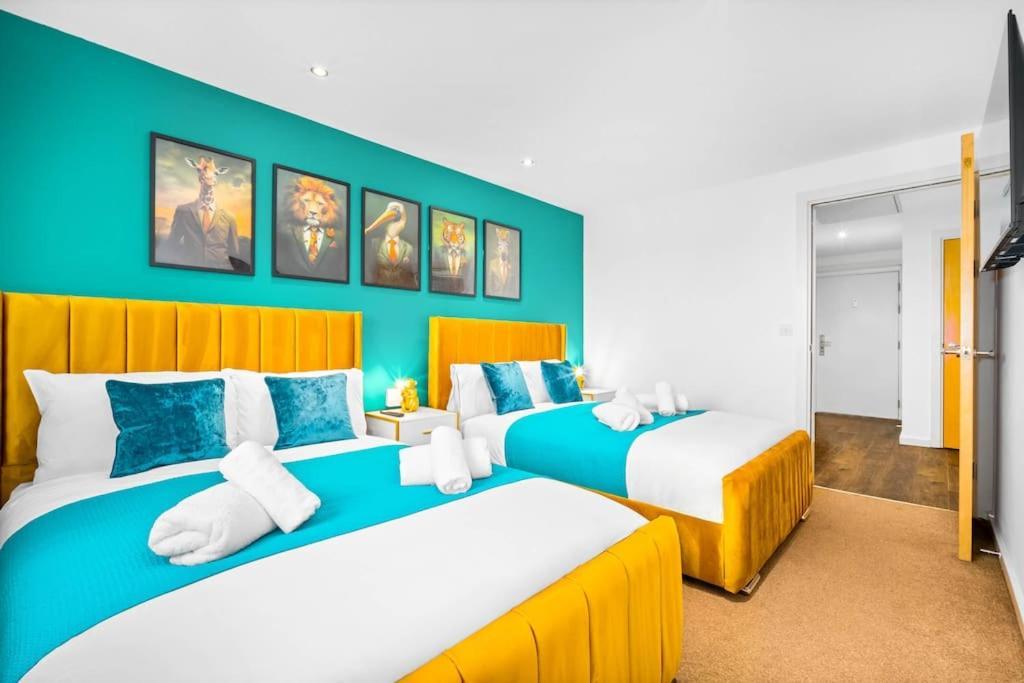 Spacious 2 Bed Apt B'Ham Cc With Parking Sleeps 7 Бирмингам Екстериор снимка